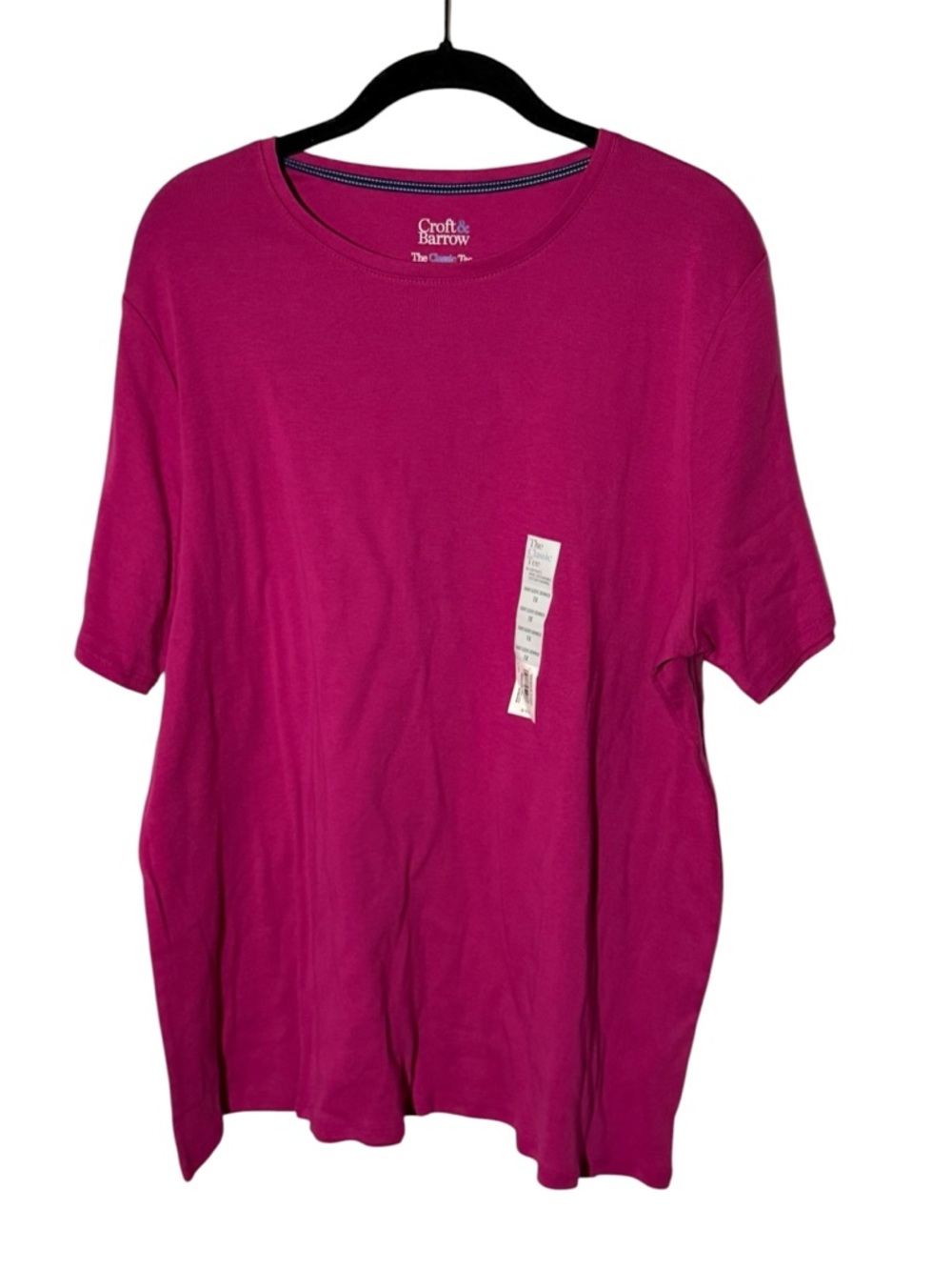 Croft & Barrow The Classic Tee Pink Short Sleeve Plus Size 1X